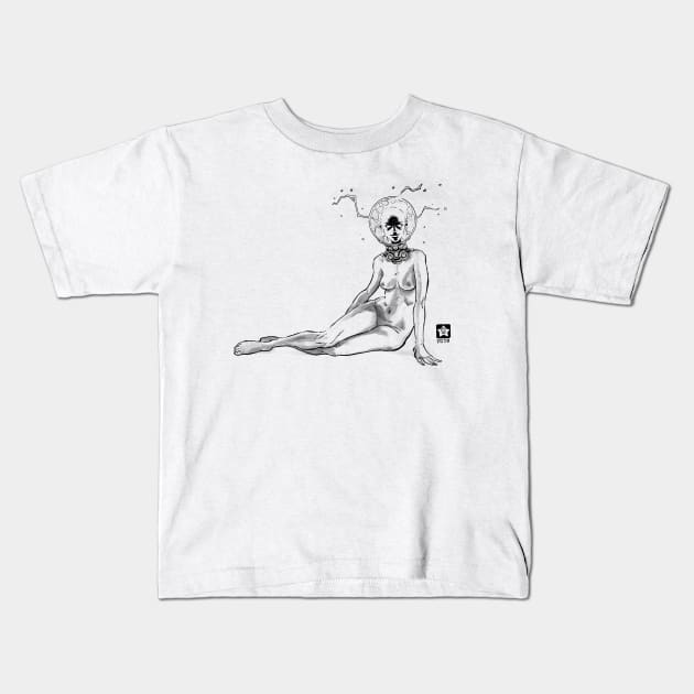 Electric Bulb Woman Kids T-Shirt by Novanim